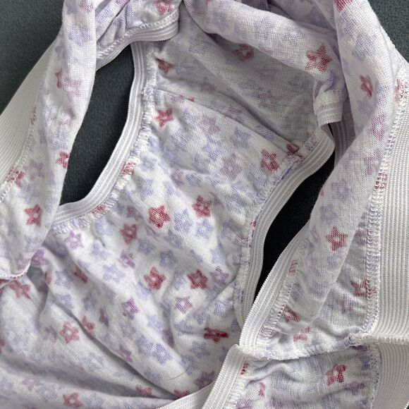Vintage New Panties Emma C Women's Size Large 7 100% Cotton Floral Wide Waist - Picture 9 of 9